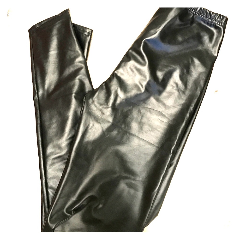 black leather leggings