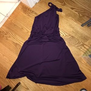 One Shoulder Purple Dress