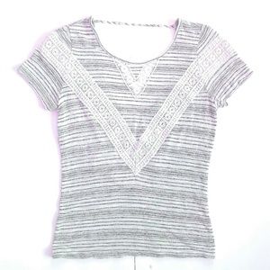 *SOLD* Bke Women's Striped Open Back Blouse Size M