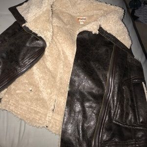 Furry Leather Vest