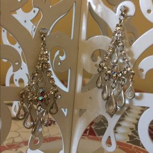 Rhinestone and crystal chandelier earrings