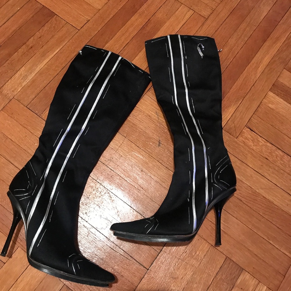Giuseppe Zanotti Black and silver Metallic boots