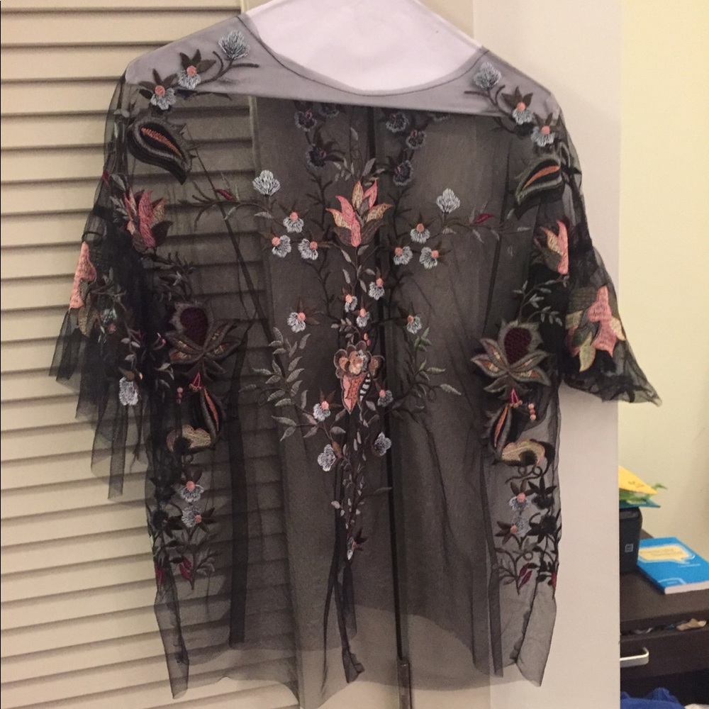 Zara mesh detail shirt