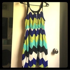 Chevron front zip dress