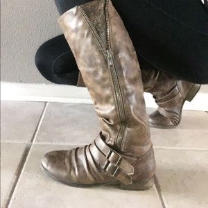 Brown riding boots