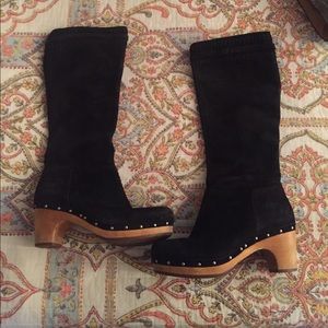 UGG Black Suede Clog Boots