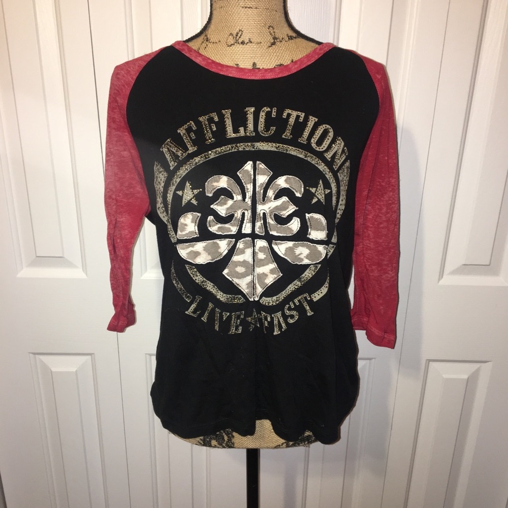 3/4 sleeve affliction shirt