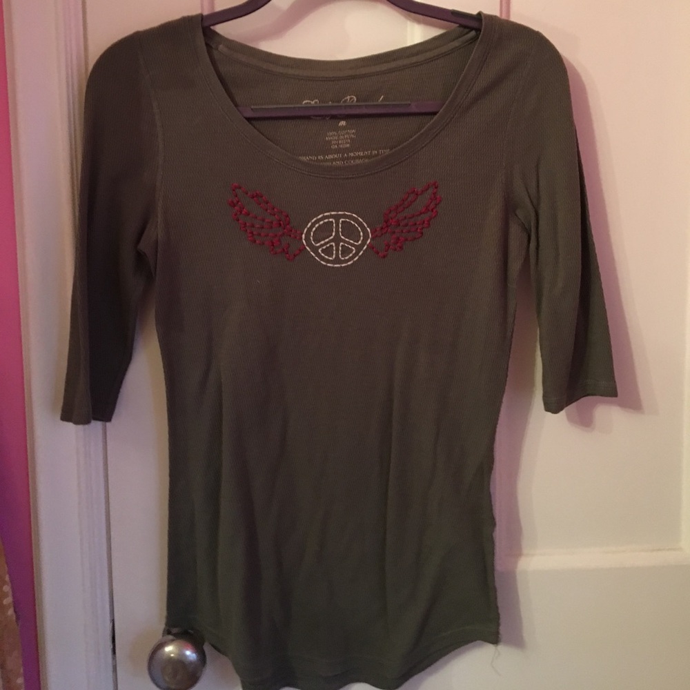 Super cute waffle 3/4 olive lucky brand. Size m.
