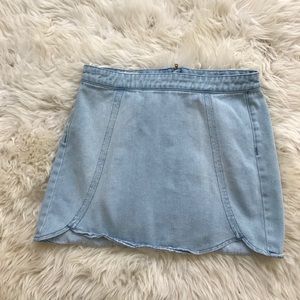 Pacsun dolphin hem denim mini skirt