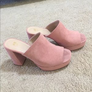 H&M Pink/blush platform mule heels size 37