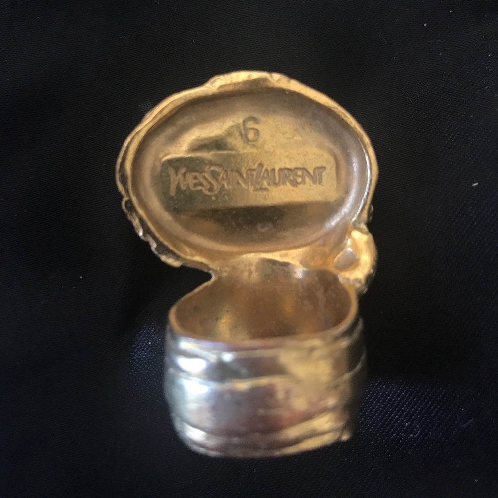 YSL yves saint laurent Arty ring sz6 turquoise - Picture 4 of 6