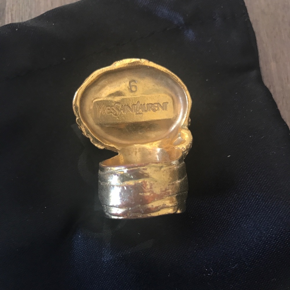 YSL yves saint laurent Arty ring sz6 turquoise - Picture 5 of 6