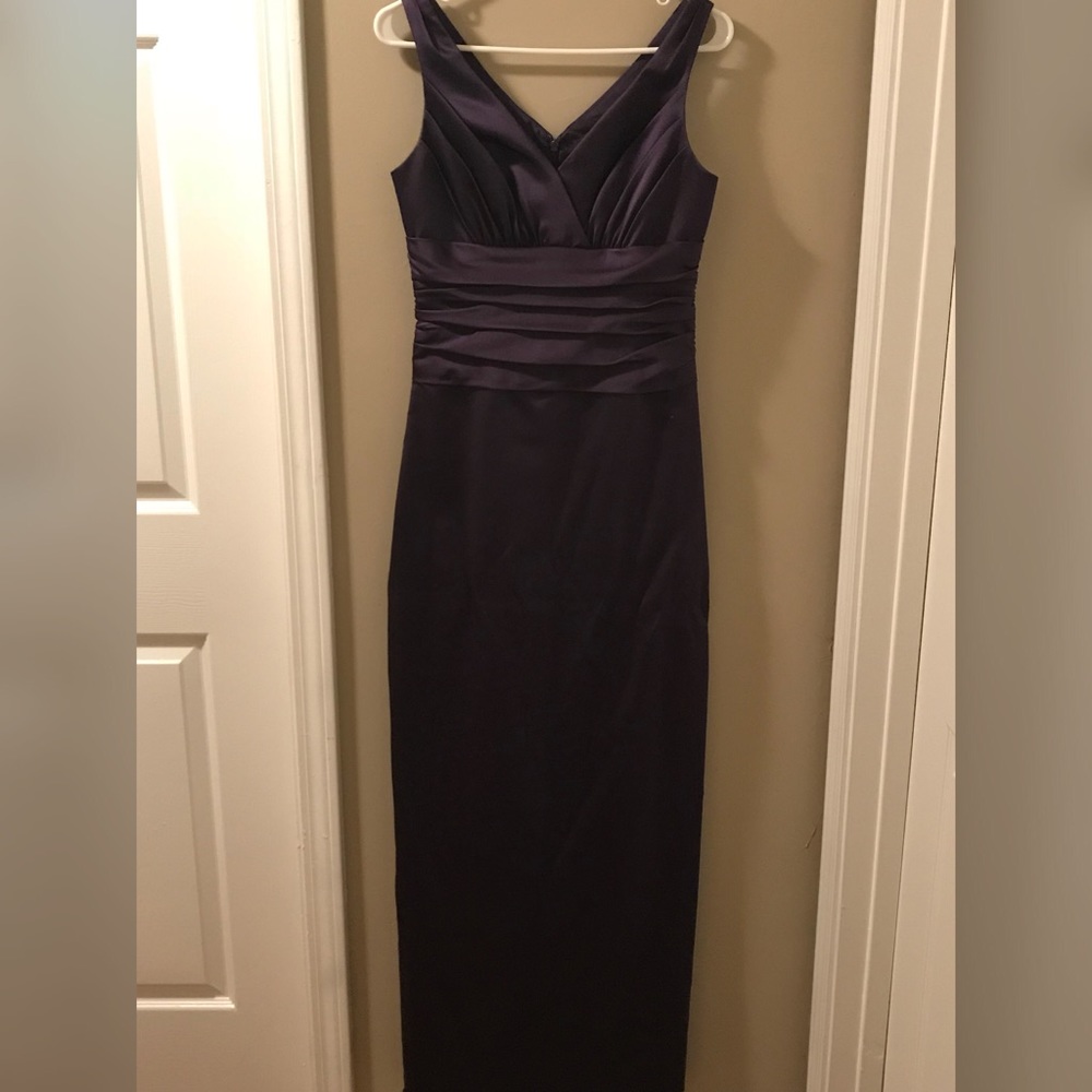 Dark purple vneck formal dress