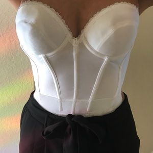 Vintage white bustier corset