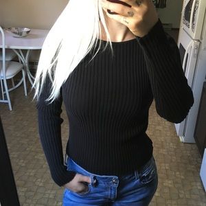 Lauren Ralph Lauren black ribbed knit sweater