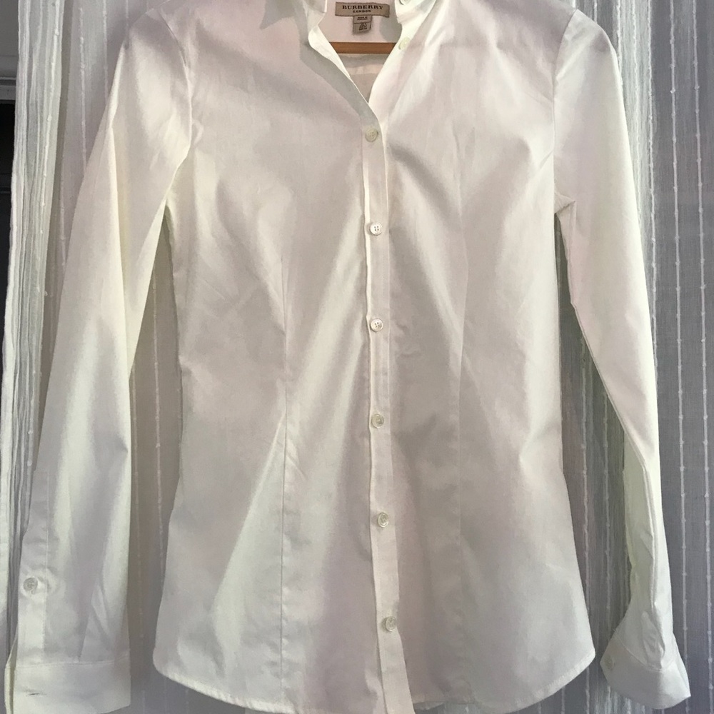Burberry white collar blouse