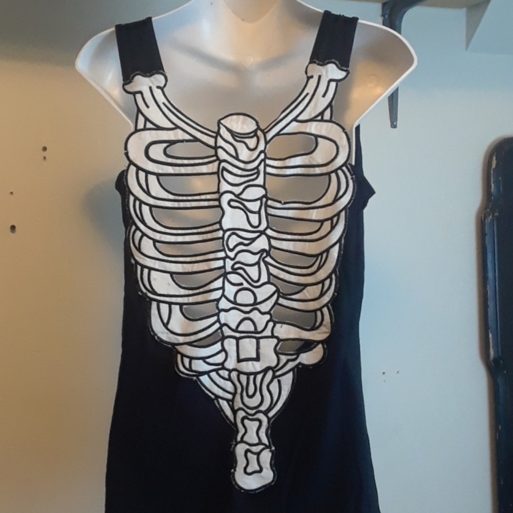Halloween Skeleton Tank Size S!
