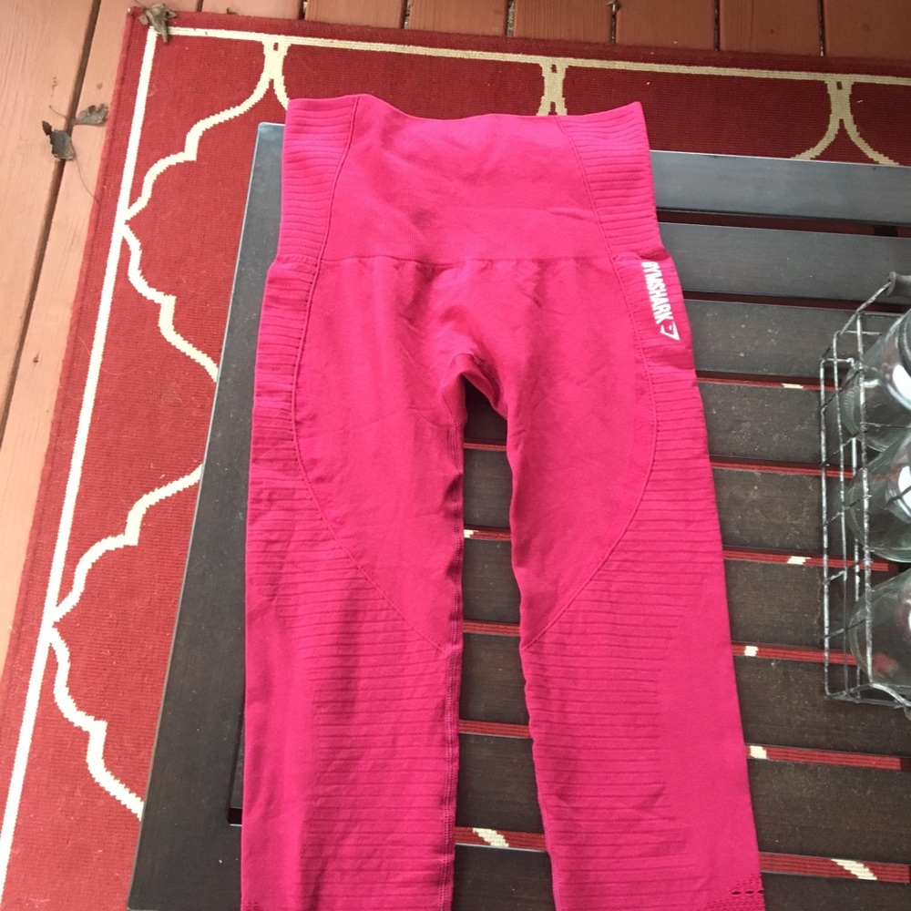 Gymshark 7/8 cropped leggings in red marl