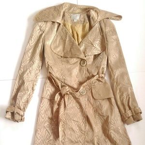 Alberto Makali Women's Gold Trench Coat Size 4