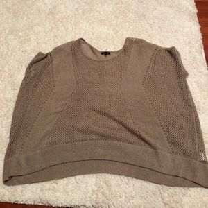 Tan open weave oversized sweater