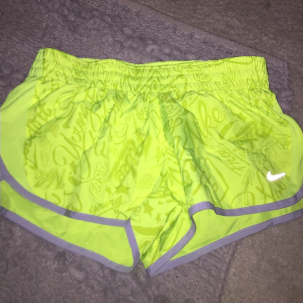 Neon yellow Nike shorts