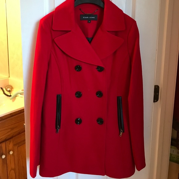 Wool Blend Black Rivet Coat - Picture 2 of 5