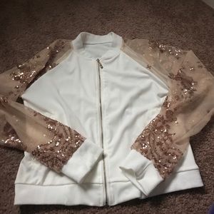 Sequin rose gold jacket
