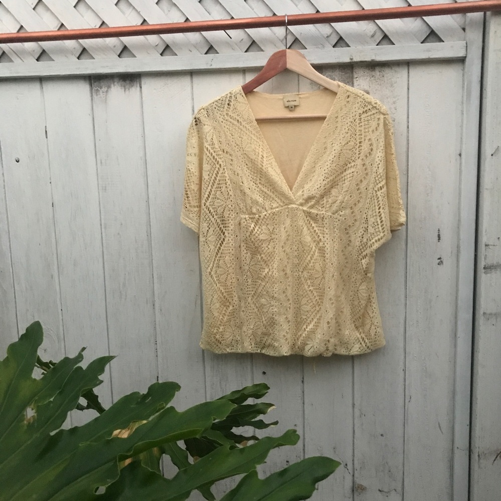 Ella Moss Yellow Crochet Top