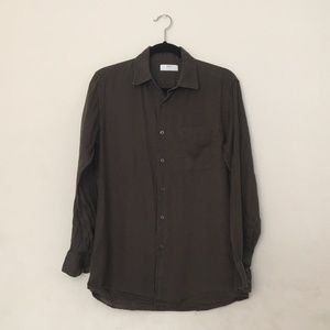 Minimalistic Dark Green Button Up