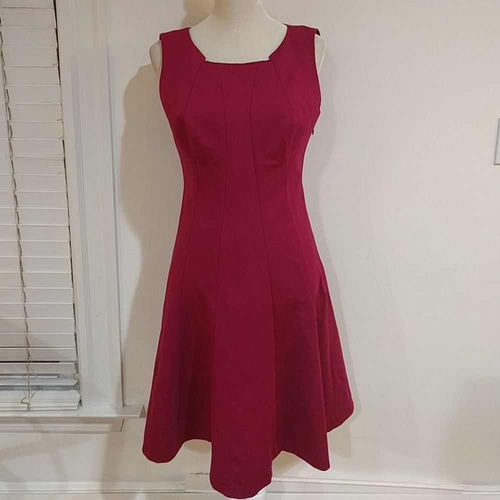 Elie Tahari Fit & Flare Magenta Great Quality sz 8
