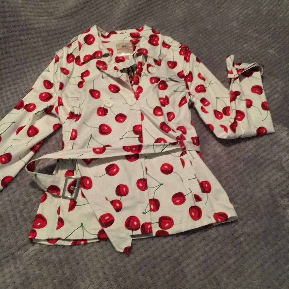 Cherry Print Trench