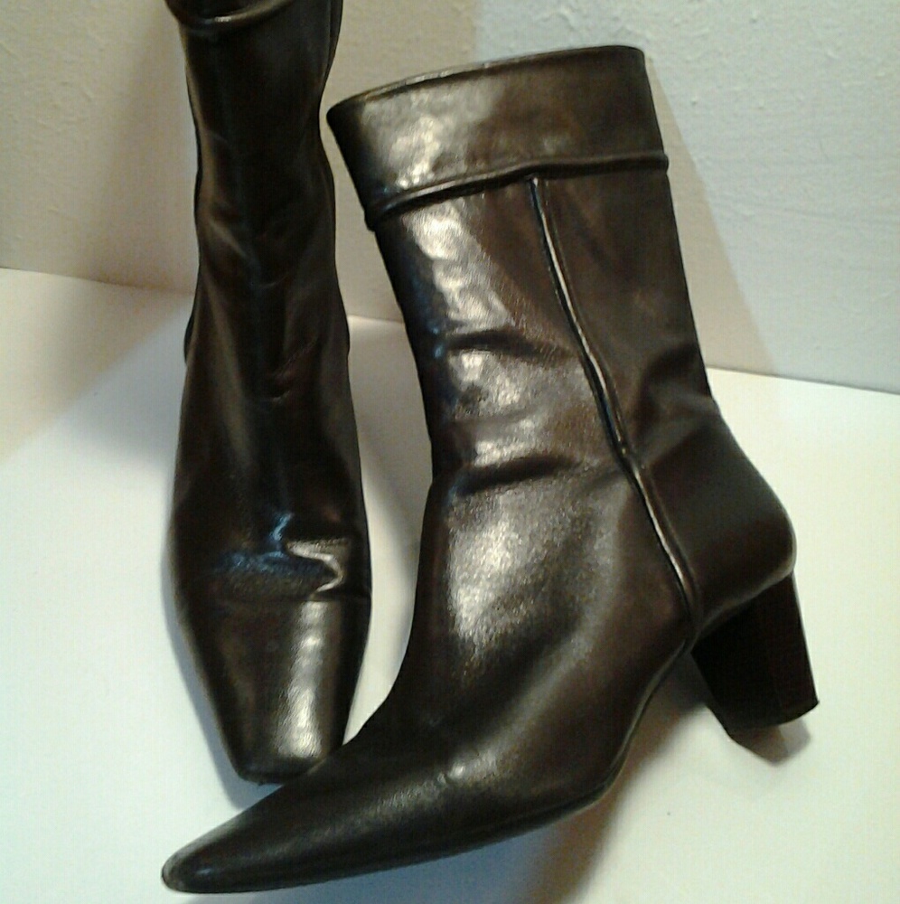 Cole Haan Mid Calf Brown Leather Boots