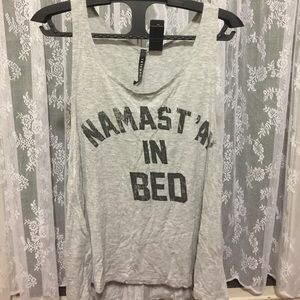 Cropped flowy "Namast'ay in Bed" Tank