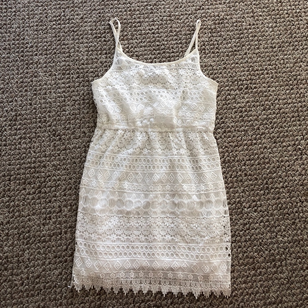 White mini dress w straps