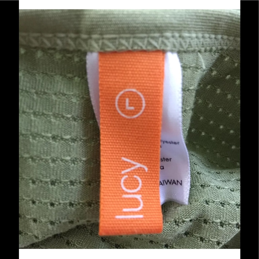 Lucy Workout Green Mesh Tank Top Yoga Size Larger - Picture 6 of 6