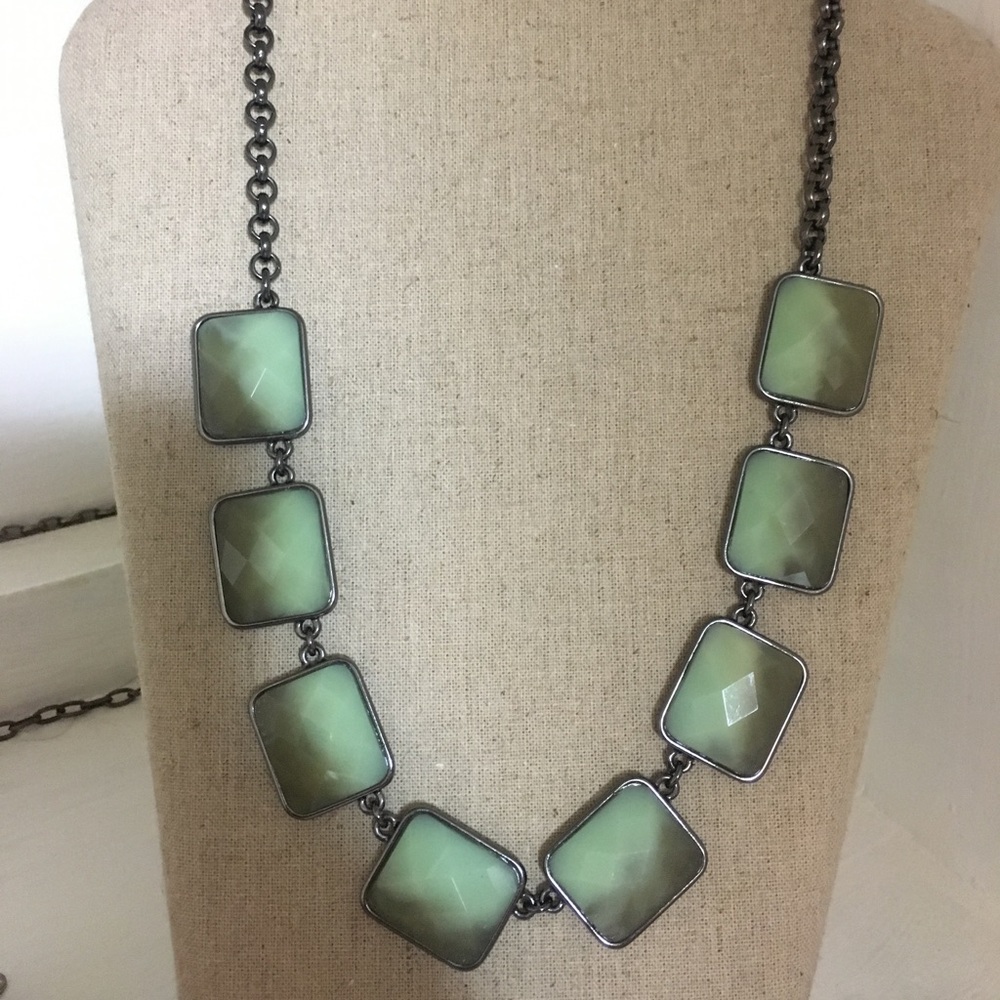 LOFT Mint and Gray Statement Necklace