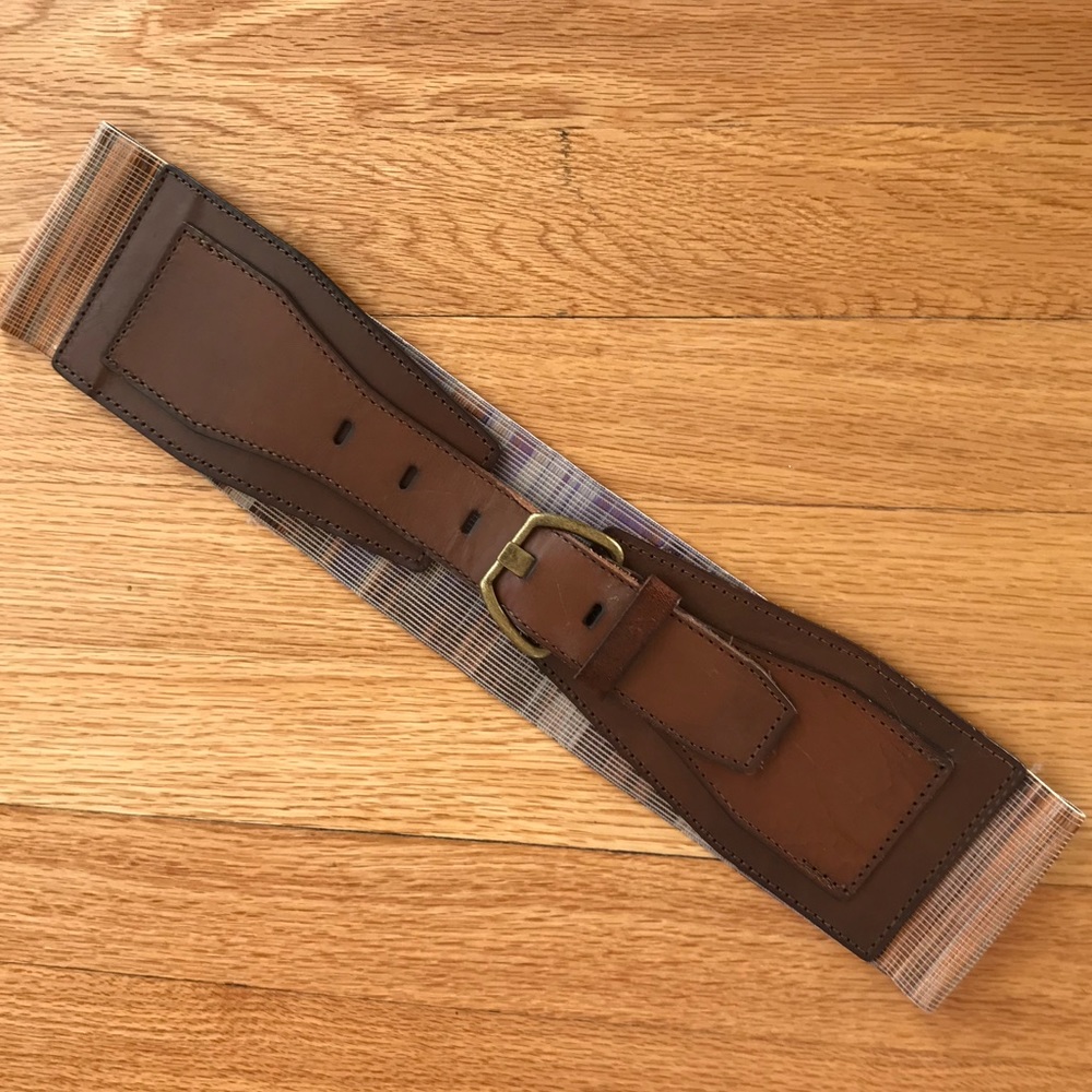 Anthropologie Elastic Waist Leather Belt