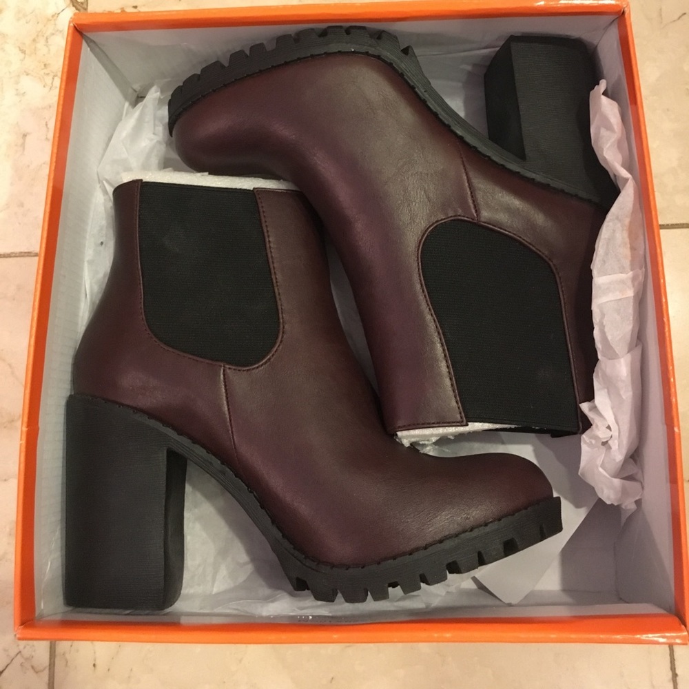 Chunky heeled booties