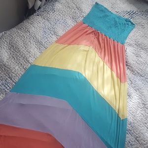 Strapless Pastel Maxi Dress