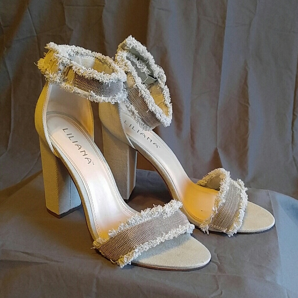 Chunky Denim Heels
