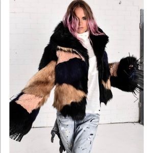 One Teaspoon Rio Grande Le Crop Faux Fur Jacket