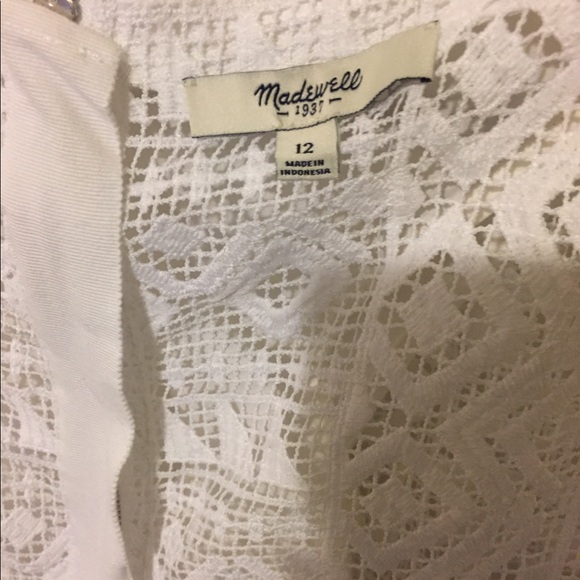 White laser cut Madewell mini dress - Picture 3 of 4