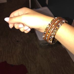 Wooden and beaded bangle set