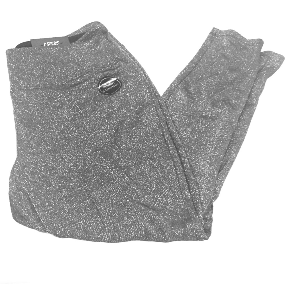 Sparkly silver leggings with tummy control top