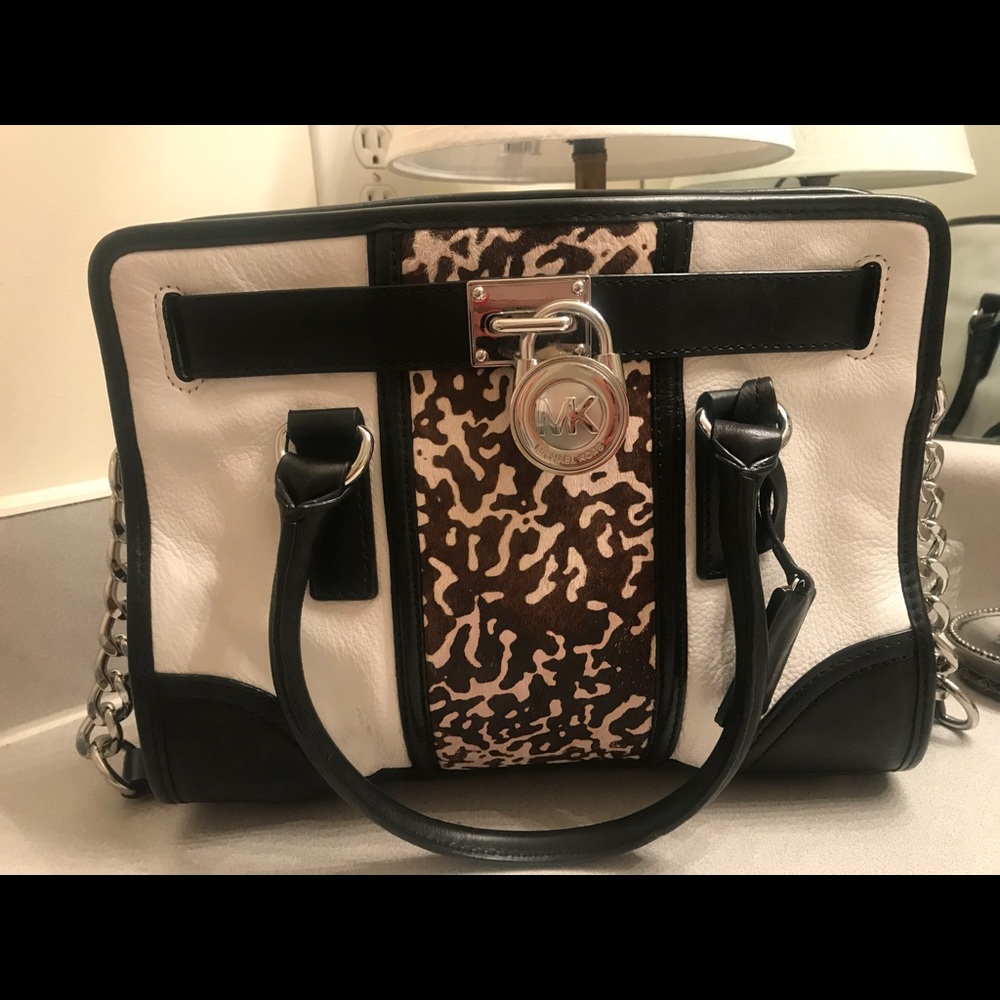 Michael Kors black and white satchel