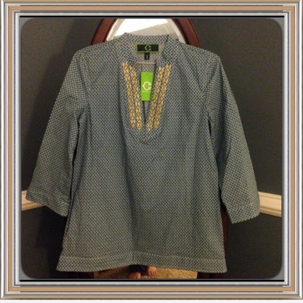 NWT C.Wonder Tiny Triangles Tunic in Indigo