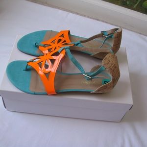 Bindini-Orange-Medallion-Blue-Ankle-Strap New