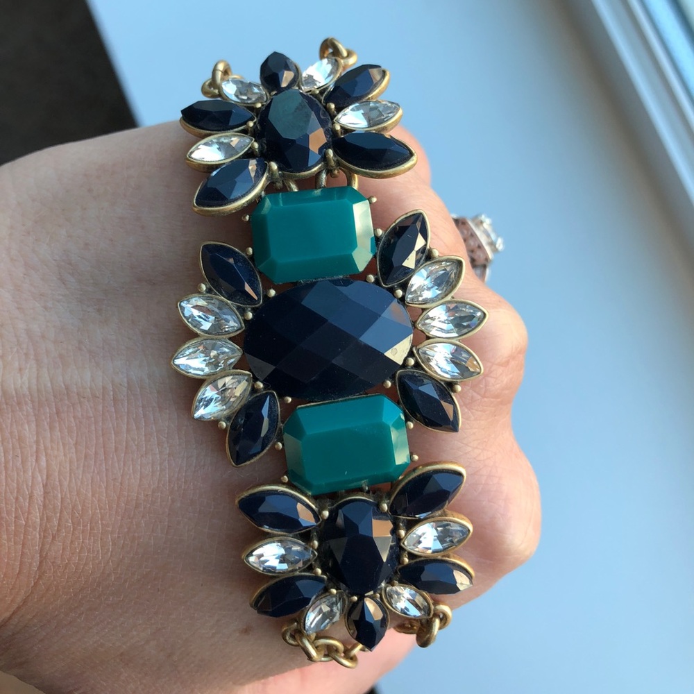 J Crew Vintage Style Bracelet Blue Gems