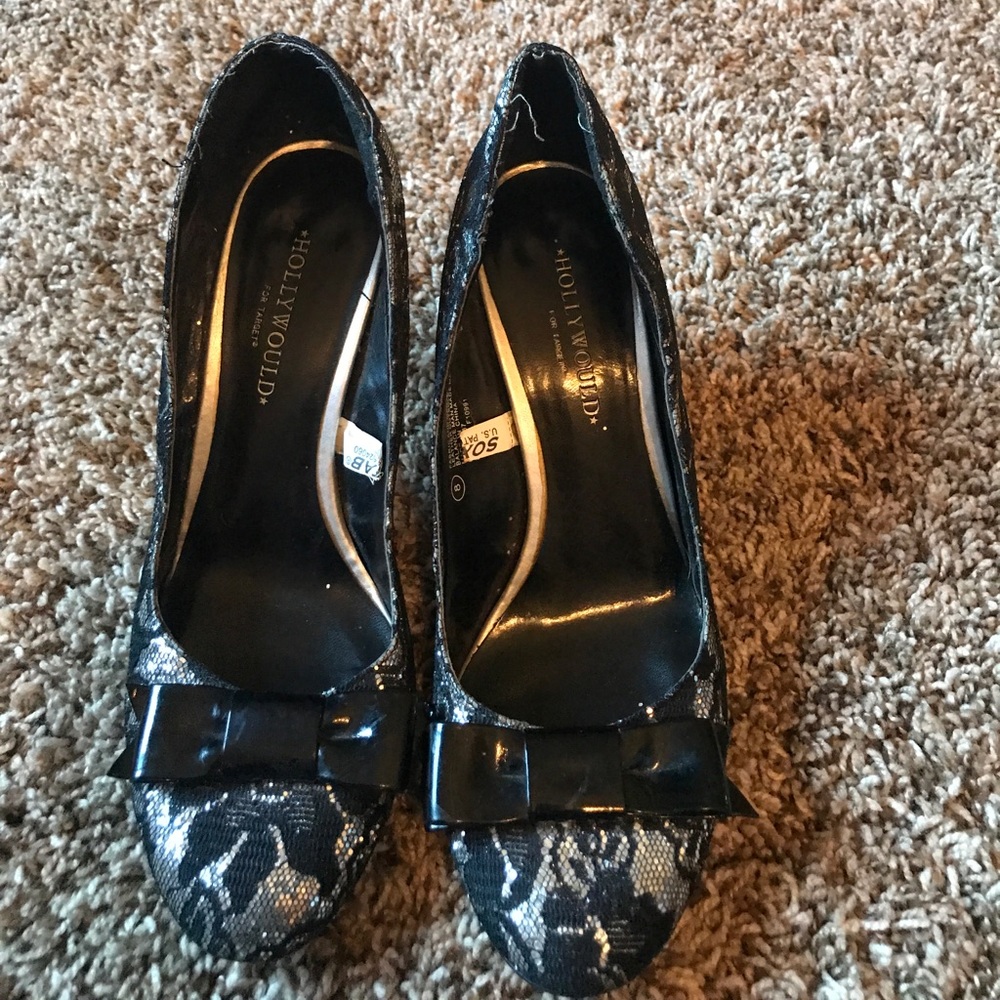 Black and silver heels