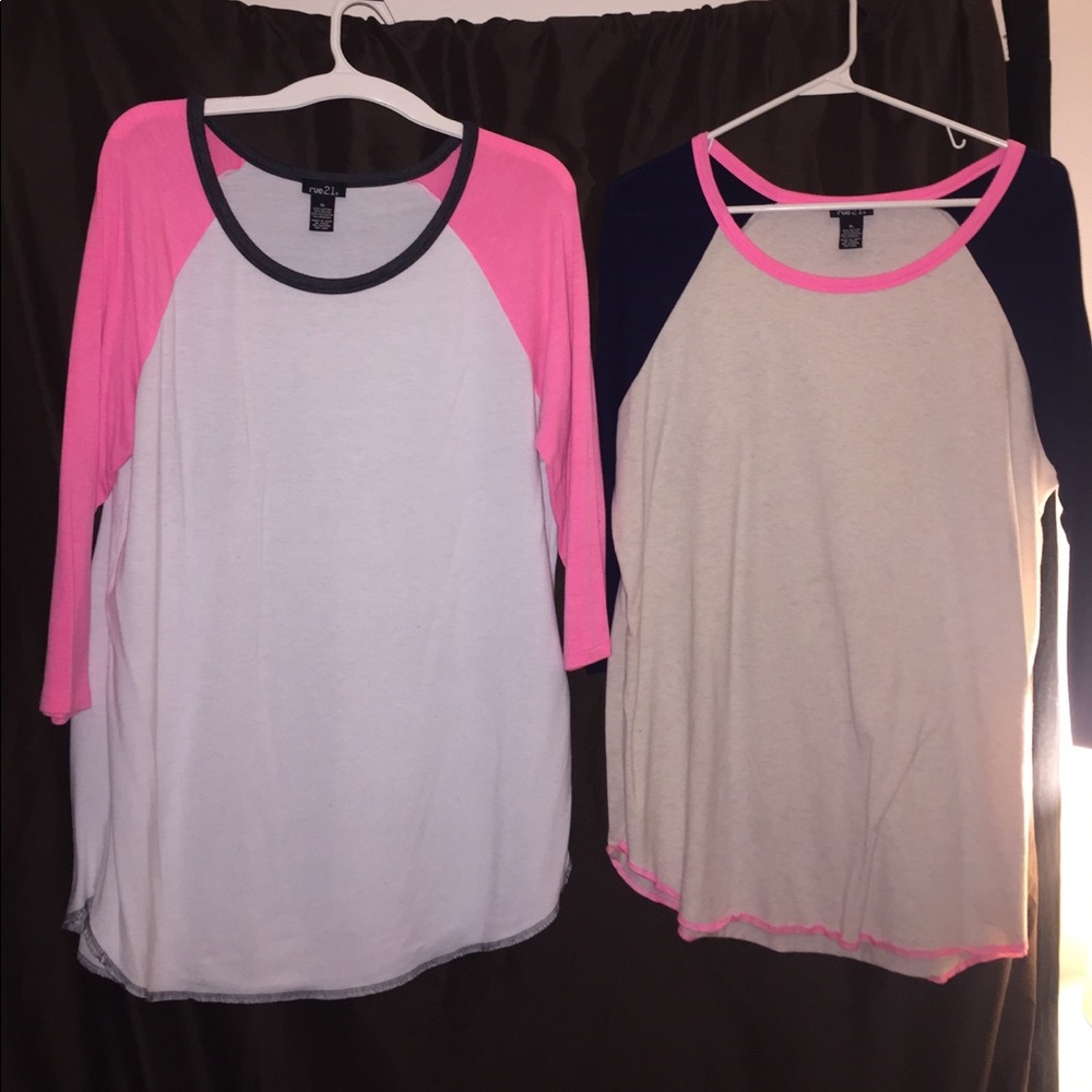 Rue 21 baseball style mid sleeve top
